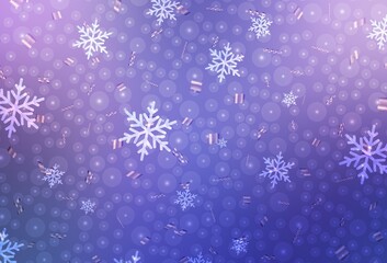 Light Pink, Blue vector backdrop in holiday style.