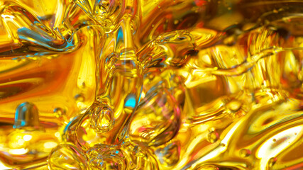 Abstract colorful irrisdescent macro background of oil drops, close-up.