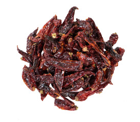 Dried Red Chili Peppers isolated on White Background