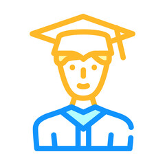 student graduate color icon vector illustration color