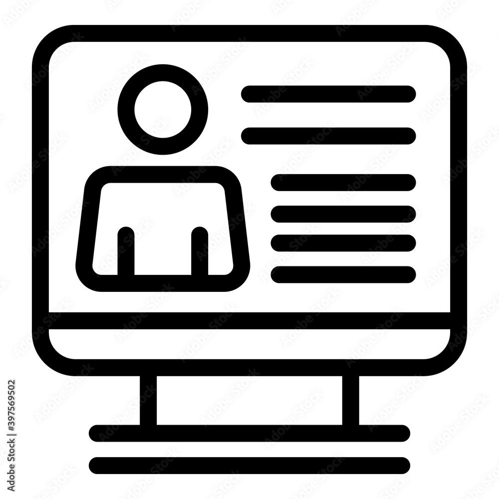 Poster business web call icon. outline business web call vector icon for web design isolated on white backg