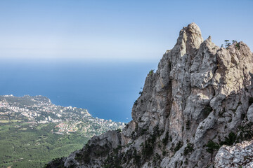 Crimea. Yalta. Beautiful palaces, green parks and cozy city streets.