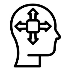 Mind opportunity icon. Outline mind opportunity vector icon for web design isolated on white background