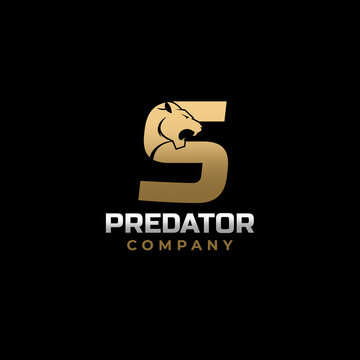 Letter S Tiger, Predator Logo Design Vector