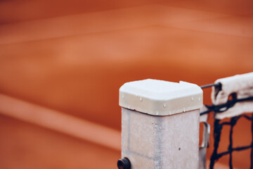 Close up of net on tennis court