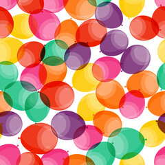 Happy Birthday party Seamless Pattern Background with Balloons. Vector Illustration