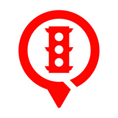 Semaphore marker location icon,vector illustration. Flat design style.