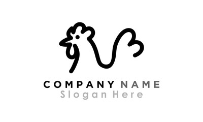 silhouette line of chicken
