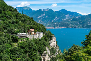 Italy, Trentino, Garda Lake - 26 July 2020 - Magical view of the Ponale path