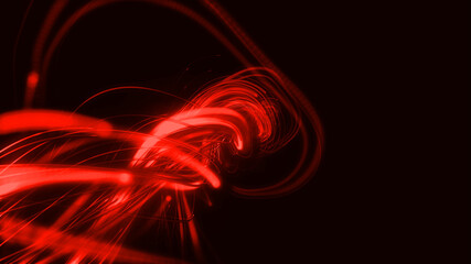 Glowing Lines Particles Flow Multi color strings, Rays Backdrop illustration background.