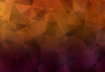 Dark Orange vector abstract mosaic backdrop.