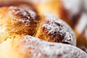 close up of brioche bread