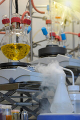 Scientific and chemical research in a laboratory