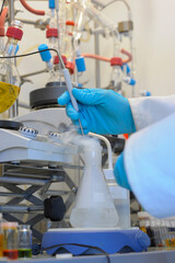 Scientific and chemical research in a laboratory