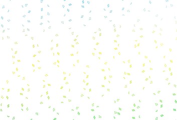 Light Blue, Yellow vector pattern with music elements.