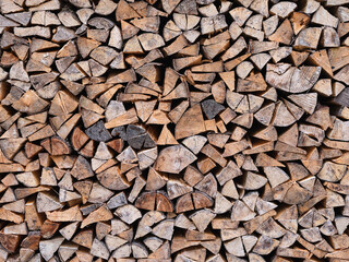 Stack of Chopped Firewood Background Texture