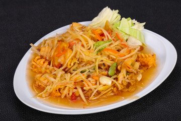 Thai salad with papaya and prawn