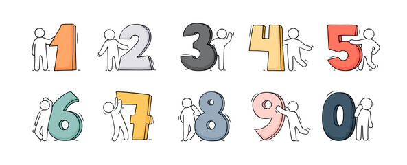 working little people with numbers