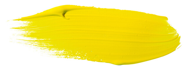 Acrylic stain yellow element on white background isolated