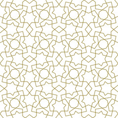 Background seamless pattern based on traditional islamic art.Brown color.