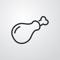 Logotipo con mudlo de pavo o pollo asado en lineas en fondo gris