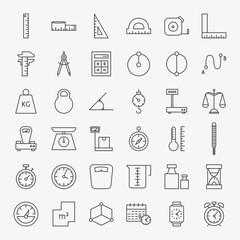 Measure Line Icons Set