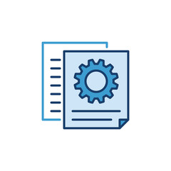 Documents With Gear vector concept creative icon or symbol