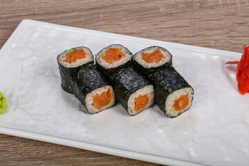 Japanese traditional roll with salmon