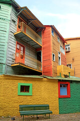 Brightly Painted Colorful Exterior of the Houses in La Boca Neighborhood, Buenos Aires, Argentina, South America