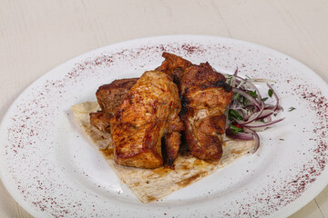 Grilled pork ribs shashlik barbeque
