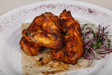 Grilled chicken wings bbq shashlick