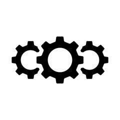 Gear icon set. Technology connection symbol. Business teamwork concept. Vector illustration.