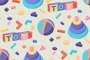 Children's toy vector 3D illustration in flate style.