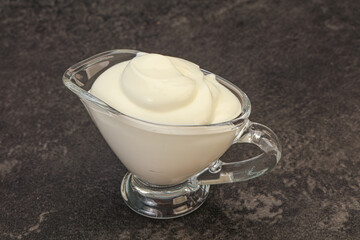 Sour cream in the bowl