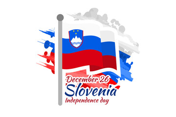 December 26, Independence day of Slovenia vector illustration. Suitable for greeting card, poster and banner.