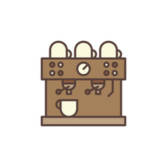 Coffee Machine maker concept brown icon or logo element