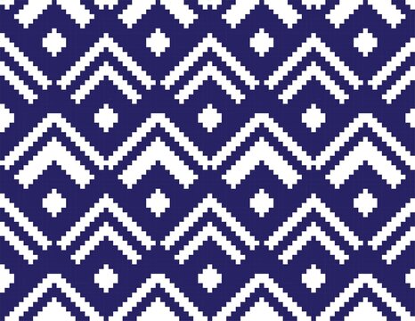 Blue Chevron Seamless Pattern Background