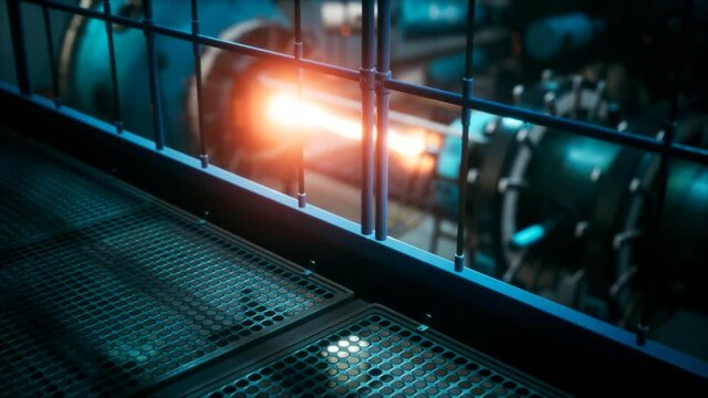 futuristic cyberpunk power plant thermonuclear or nuclear reactor