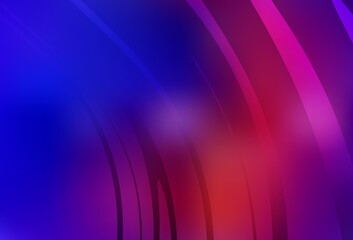 Dark Blue, Red vector pattern with curved lines.