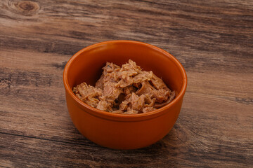 Canned tuna fillet for salad