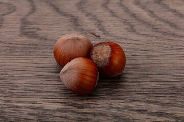 Hazelnut heap isolated over background