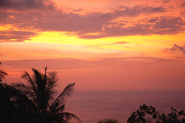 Views of beautiful sunset in Phuket in Thailand