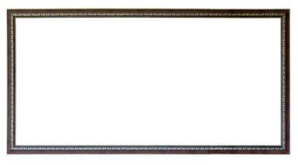 Vintage blank or empty wooden frame  isolated on white background .Frame border design is pattern Thai style. design for mockup and advertising.