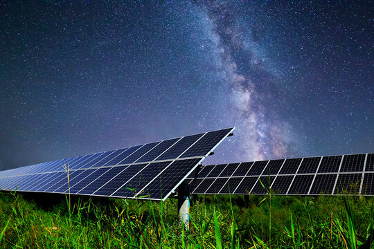 Solar photovoltaic panels and the Milky Way