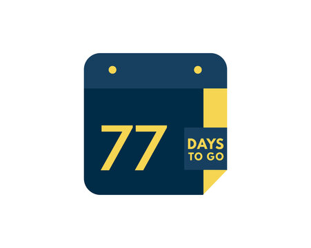 77 days to go calendar icon on white background 77 days countdown