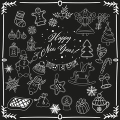 new year vector set for decorating shop windows