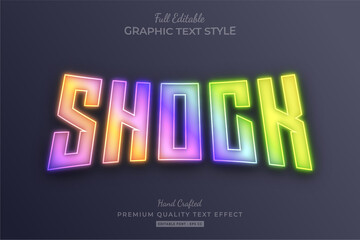 Shock Gradient Holographic Editable Text Effect Font Style