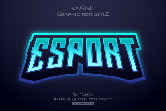Esport Gradient Blue Editable Text Effect Font Style
