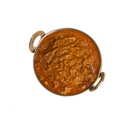 Rajasthani Famous Traditional Cuisine Haldi Sabji or Tukkar Served with Salad on White Background