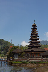 Fototapeta na wymiar temple of Hindu in the Bedugul Lake, Bali Indonesia
